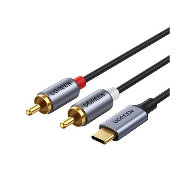 Аудио кабел Ugreen USB Type C (male) - 2RCA (male) audio кабел 1,5m. (20193 CM451), Сив