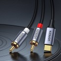 Аудио кабел Ugreen USB Type C (male) - 2RCA (male) audio кабел 1,5m. (20193 CM451), Сив