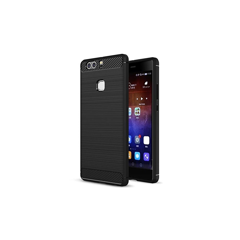 Силиконов калъф Flexible Carbon за Huawei P9 Lite, Черен