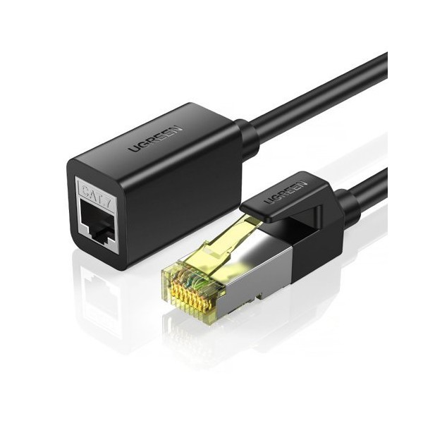Кабел Ugreen extension cable Ethernet RJ45 Cat 7 10000 Mbps / 10 Gbps internet кабел 2m. (NW148), Черен