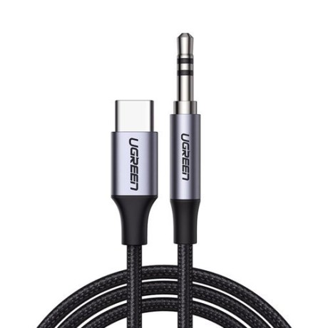 Кабел Ugreen stereo audio AUX cable 3,5 mm mini jack - Type C за smartphone 1m. Black (CM450 20192)