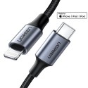 Кабел Ugreen USB Type C - Lightning MFI (Създаден за iPhone) 3A 1m (US304 60759), Черен