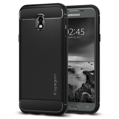 Spigen Rugged Armor удароустойчив силиконов (TPU) калъф за Samsung Galaxy J3 (2017), Black