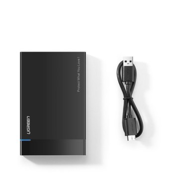 Твърд диск case Ugreen external hard drive HDD SSD housing SATA 2,5'' USB 3.2 Gen 1 (5 Gbps) micro USB SuperSpeed + кабел black 