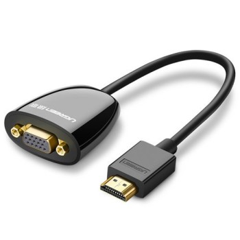 Адаптер Ugreen unidirectional HDMI (male) към VGA (female) кабел адаптер FHD (MM105 40253), Черен