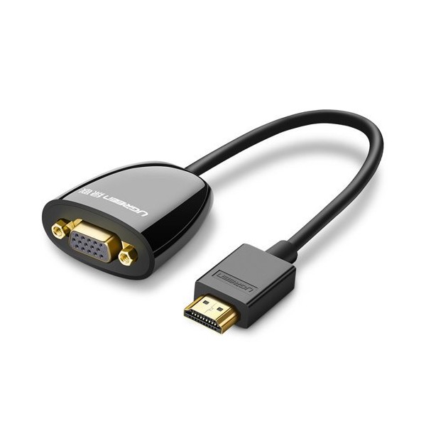 Адаптер Ugreen unidirectional HDMI (male) към VGA (female) кабел адаптер FHD (MM105 40253), Черен