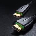 Кабел Ugreen High End HDMI 2.0 nylon braided 4K, 60Hz, 3D, 18Gbps, HDR, ARC Ethernet (HEC) 48 bit 1,5m. (HD118 40409), Черен