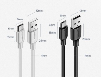 Кабел Ugreen USB - Type C data charging, 480 Mbps 3A 1,5m. (US287 60117), Черен