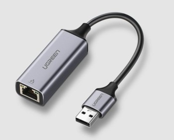 Адаптер Ugreen USB 3.2 Gen 1 1000 Mbps Gigabit Ethernet external network adapter (CM209 50922), Сив