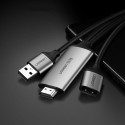 Адаптер Ugreen video кабел USB to HDMI adapter 1.5 m (CM151 50291), Сив
