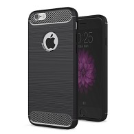 Силиконов калъф Flexible Carbon за iPhone 6/6s Plus Черен