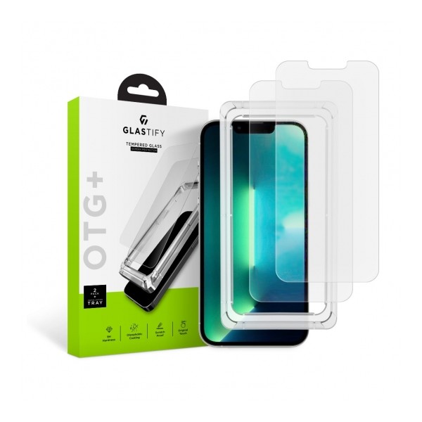 Стъклен протектор Glastify OTG+, 2-Pack за iPhone 13 Pro Max, Прозрачен