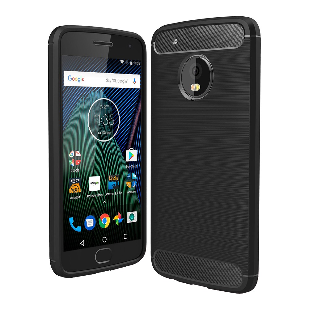 Силиконов калъф Flexible Carbon за Motorola Moto G5, Черен