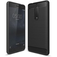 Силиконов калъф Flexible Carbon за Nokia 5, Черен