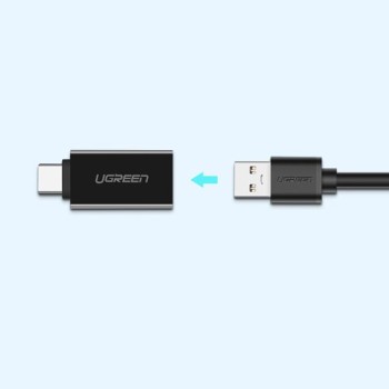 Адаптер Ugreen USB 3.0 (female) - USB Typ C (male) OTG (30155), Бял