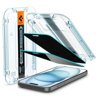Стъклен Протектор Spigen Glas.TR ”Ez Fit” 2-Pack за iPhone 15, Privacy