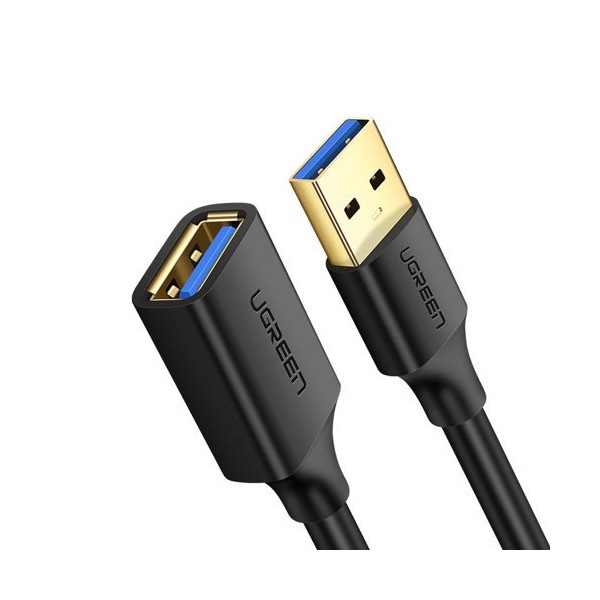 Кабел Ugreen USB 3.0 (female) - USB 3.0 (male) extension cord 1,5m. (US129 30126), Черен