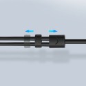 Кабел Ugreen 3,5mm mini jack (female) - 2x 3,5mm mini jack (male - microphone, headphones) AUX cable (AV140 20899), Черен