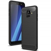 Силиконов калъф Flexible Carbon за Samsung Galaxy A8 2018 Черен