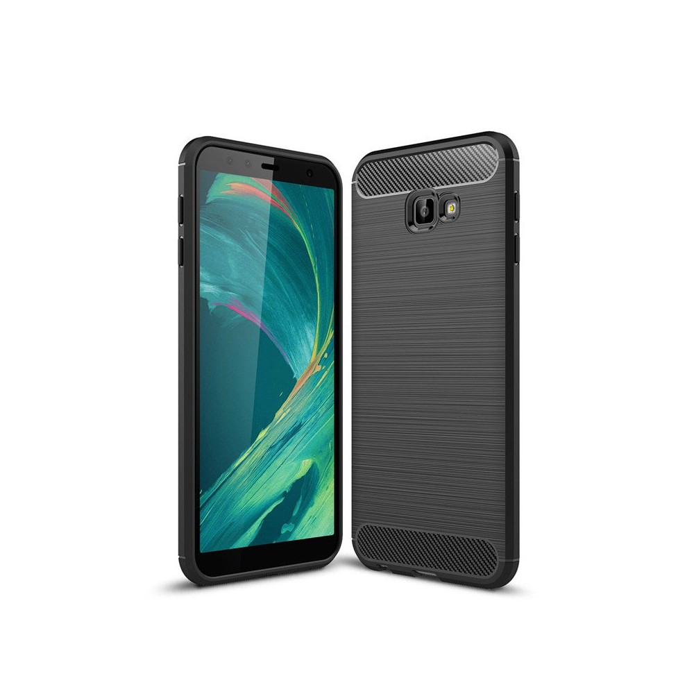 Силиконов калъф Flexible Carbon за Samsung Galaxy J4 2018 Черен