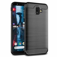 Силиконов калъф Flexible Carbon за Samsung Galaxy J6 Plus Черен