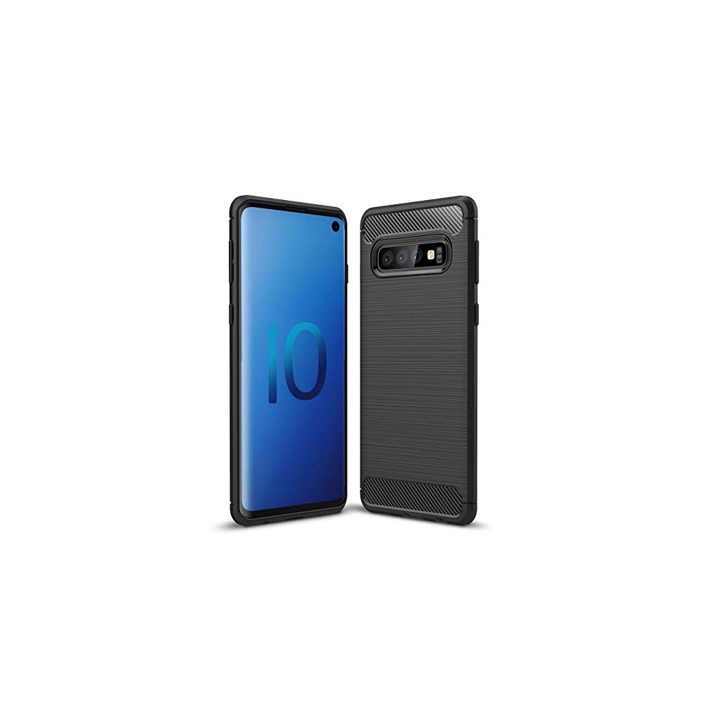 Силиконов калъф Flexible Carbon за Samsung Galaxy S10 Plus Черен