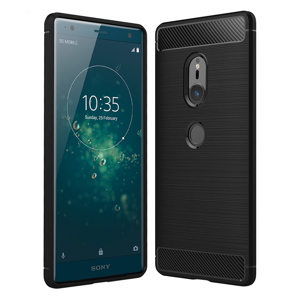 Силиконов калъф Flexible Carbon за Sony Xperia XZ2 Черен