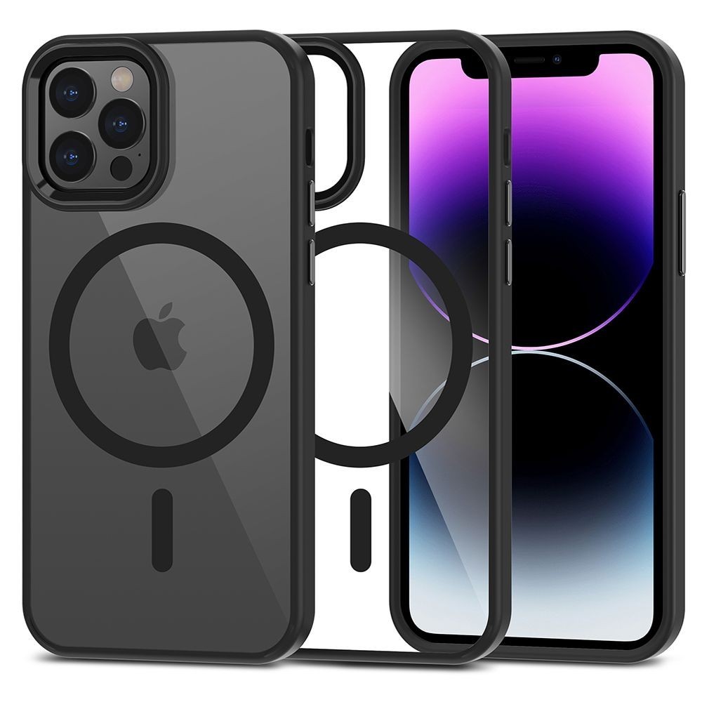 Калъф TECH-PROTECT Magmat Magsafe за iPhone 12 Pro Max, Black Clear