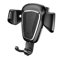 Стойка/поставка за кола Baseus Gravity Metal, от алуминий и кожа, Черен