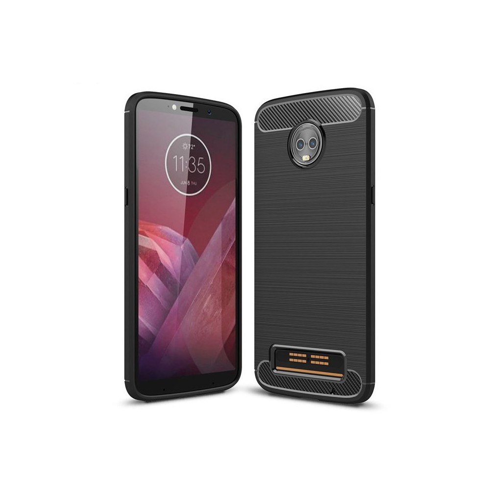 Силиконов калъф Flexible Carbon за Motorola Moto Z3 Play Черен