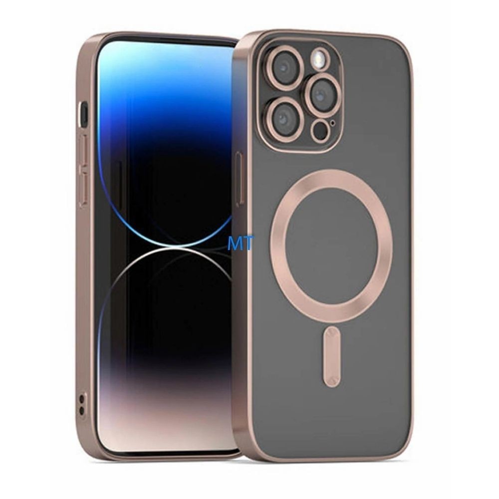 Калъф fixGuard Camera Shield Magsafe Silicone за iPhone 15, Rose Gold