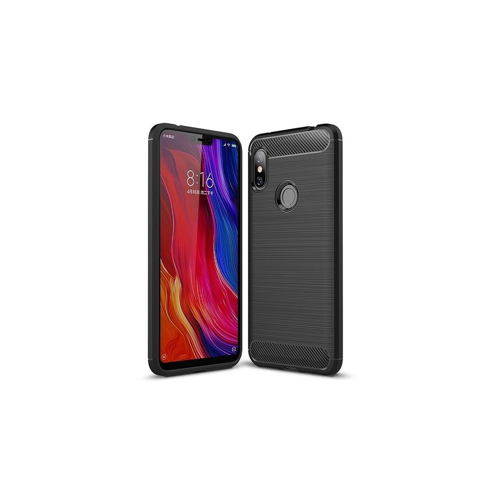 Силиконов калъф Flexible Carbon за Xiaomi Redmi Note 6 Pro, Черен