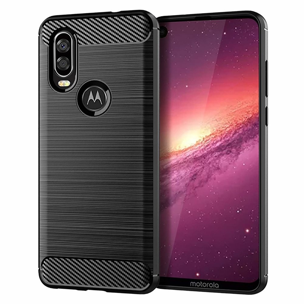 Силиконов калъф Flexible Carbon за Motorola One Vision Черен