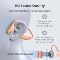 Безжични Слушалки, Xiaomi Haylou BC01, PurFree Bone Conduction,Headphones Bluetooth, Pink