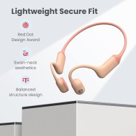 Безжични Слушалки, Xiaomi Haylou BC01, PurFree Bone Conduction,Headphones Bluetooth, Pink