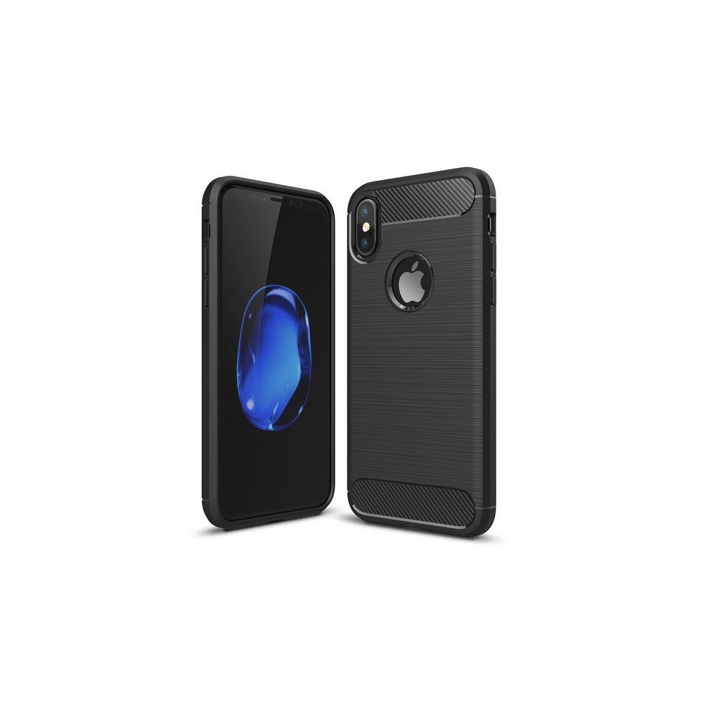 Силиконов калъф Flexible Carbon за iPhone XR, Черен