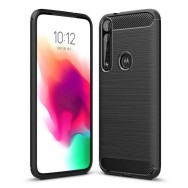 Силиконов калъф Flexible Carbon за Motorola One Macro, Черен
