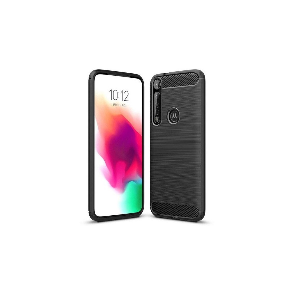 Силиконов калъф Flexible Carbon за Motorola One Macro, Черен