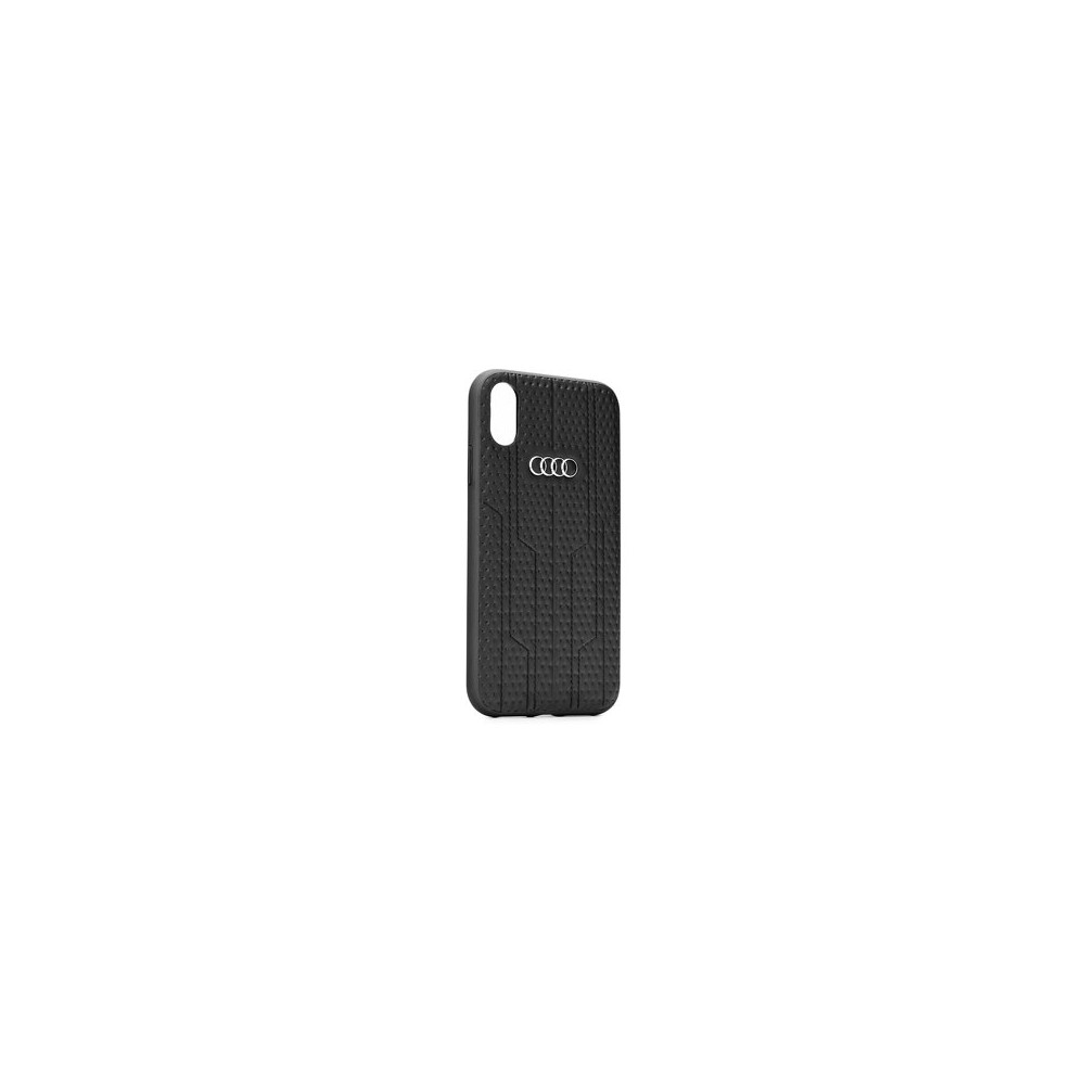 Carbon Leather Case AUDI за iPhone X / Xs, Черен