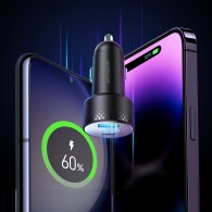 Joyroom Digital Display Dual PD Quick Car Charger 53W - зарядно за кола с USB-A и USB-C