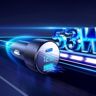 Joyroom Digital Display Dual PD Quick Car Charger 53W - зарядно за кола с USB-A и USB-C