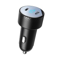 Joyroom Digital Display Dual USB-C Fast Car Charger 70W PD - зарядно за кола с 2xUSB-C изход