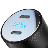 Joyroom Digital Display Dual USB-C Fast Car Charger 70W PD - зарядно за кола с 2xUSB-C изход