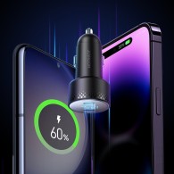 Joyroom Digital Display Dual USB-C Fast Car Charger 70W PD - зарядно за кола с 2xUSB-C изход