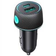 Joyroom Dual USB-A & USB-C Fast Car Charger 60W With Light Button - зарядно за кола с USB-A и USB-C изход