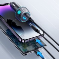 Joyroom Dual USB-A & USB-C Fast Car Charger 60W With Light Button - зарядно за кола с USB-A и USB-C изход