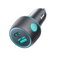 Joyroom Dual USB-A & USB-C Fast Car Charger 60W With Light Button - зарядно за кола с USB-A и USB-C изход