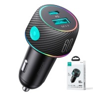 Joyroom Dual USB-A & USB-C Fast Car Charger 60W With Light Button - зарядно за кола с USB-A и USB-C изход