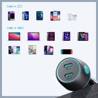 Joyroom Dual USB-C Fast Car Charger 70W PD - зарядно за кола с 2xUSB-C изход