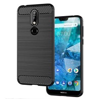Силиконов калъф Flexible Carbon за Nokia 7.1, Черен